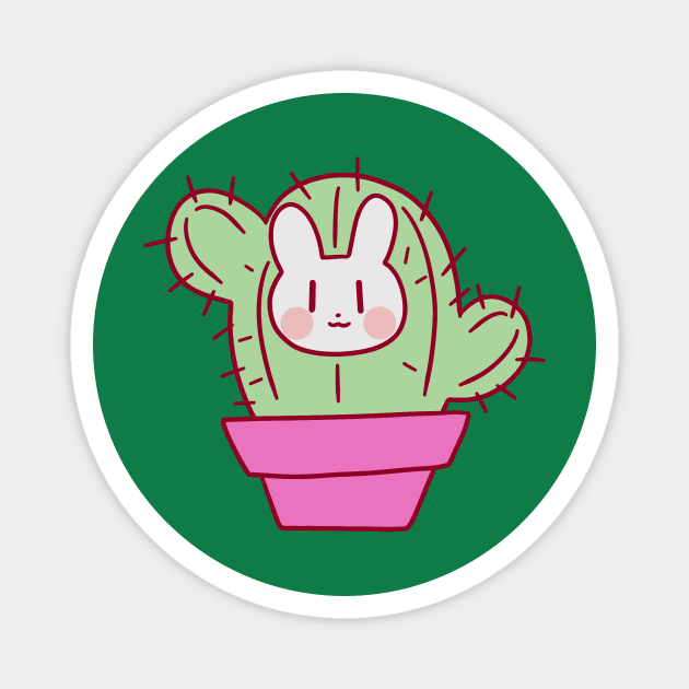 Bunny Face Cactus Magnet by saradaboru